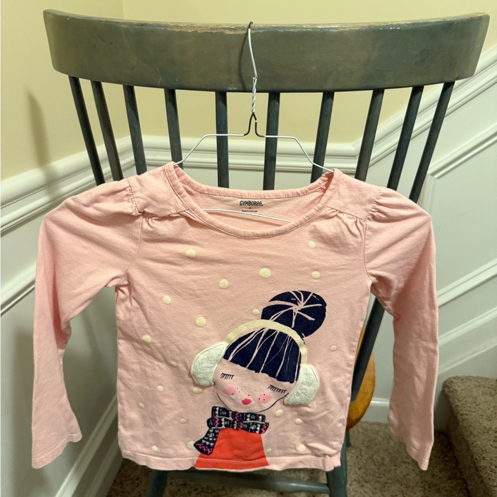 OshKosh B'gosh Pink Long Sleeve Shirt with Winter Doll Design